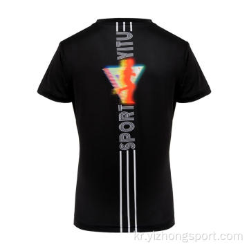모이스처 위킹 드라이 핏 티셔츠 블랙 프린트